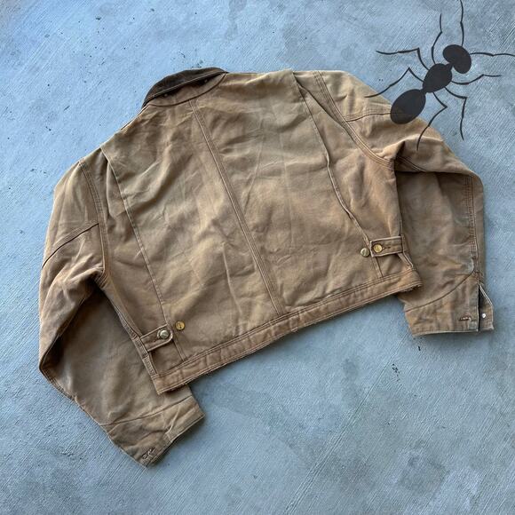 Vintage Y2K Carhartt brown cropped Detroit style work wear jacket - Picture 6 of 8